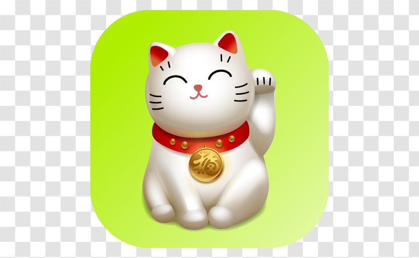 Lucky Fortune Cat Maneki-neko - Ceramic Transparent PNG