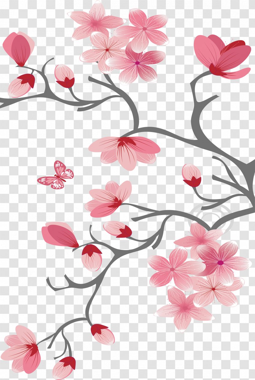 Cherry Blossom Computer File - Floristry - Hand-painted Blossoms Transparent PNG