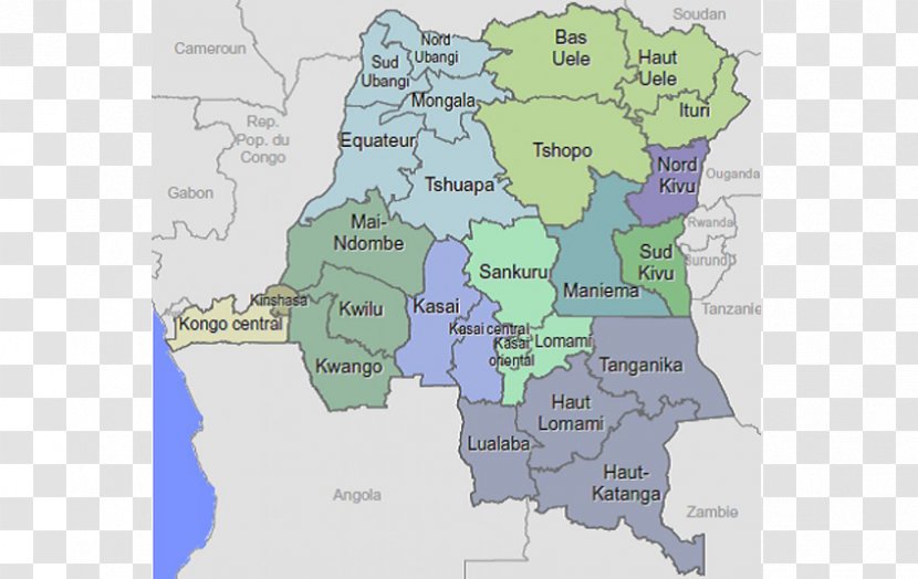 Provinces Of The Democratic Republic Congo Province Équateur Sankuru Ituri - World - Map Transparent PNG