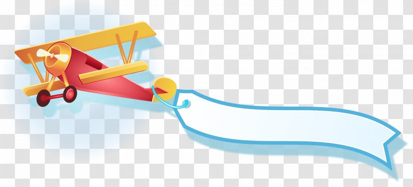 Airplane Cartoon Aircraft - Biplane Transparent PNG