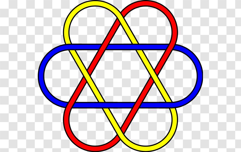 Brunnian Link Borromean Rings Trefoil Knot - Yellow - Valknut Transparent PNG