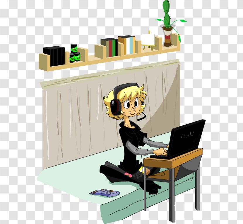 Desk Human Behavior Cartoon - Communication - Technology Transparent PNG