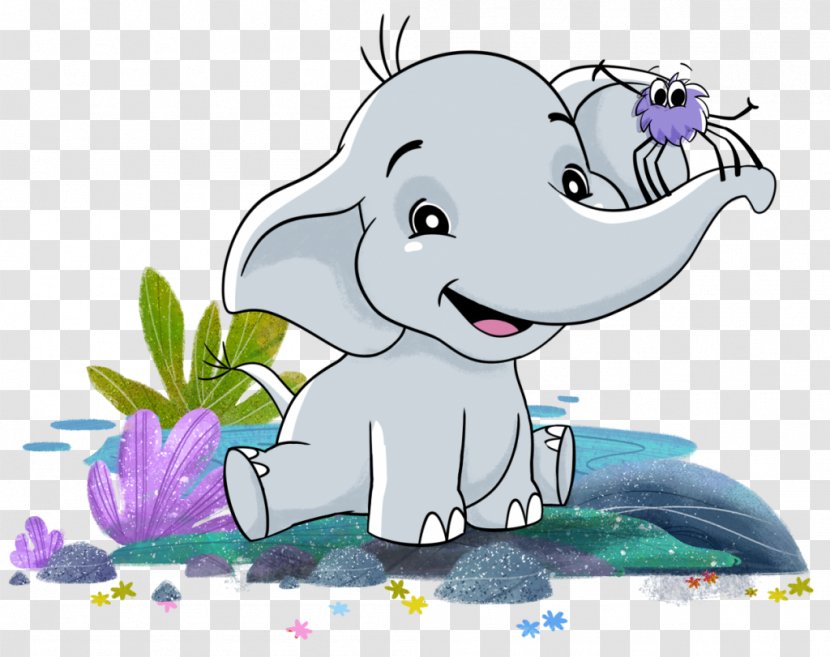 Dog Elephants Nursery Rhyme Mammal Illustration - Flower - Itsy Bitsy Spider Transparent PNG