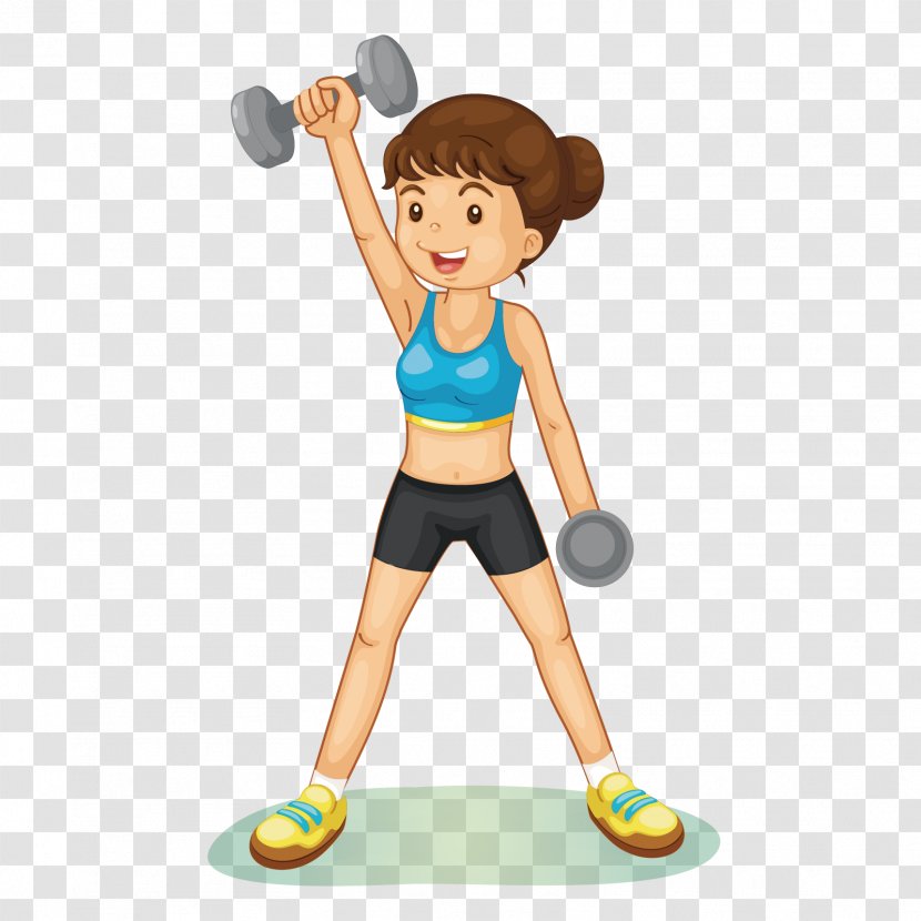 Physical Exercise Fitness Centre Weight Training Clip Art - Woman - Vector Dumbbells Transparent PNG