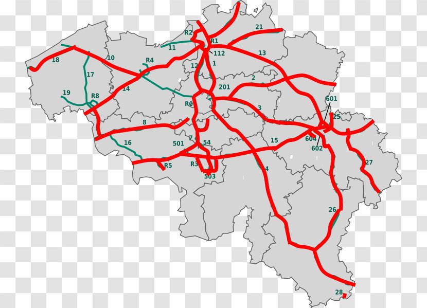 Brussels Ring A28 Motorway International E-road Network Controlled-access Highway - Road Transparent PNG