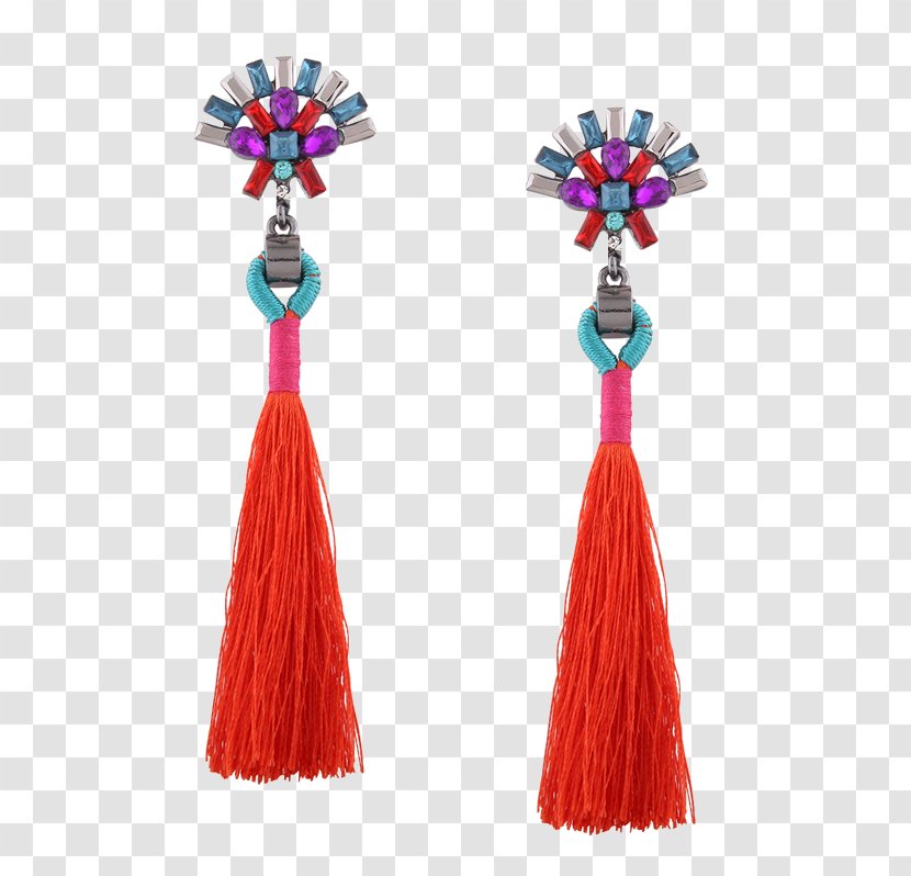 Earring Jewellery Tassel Clothing Accessories - Fashion Accessory - Red Geometric Transparent PNG