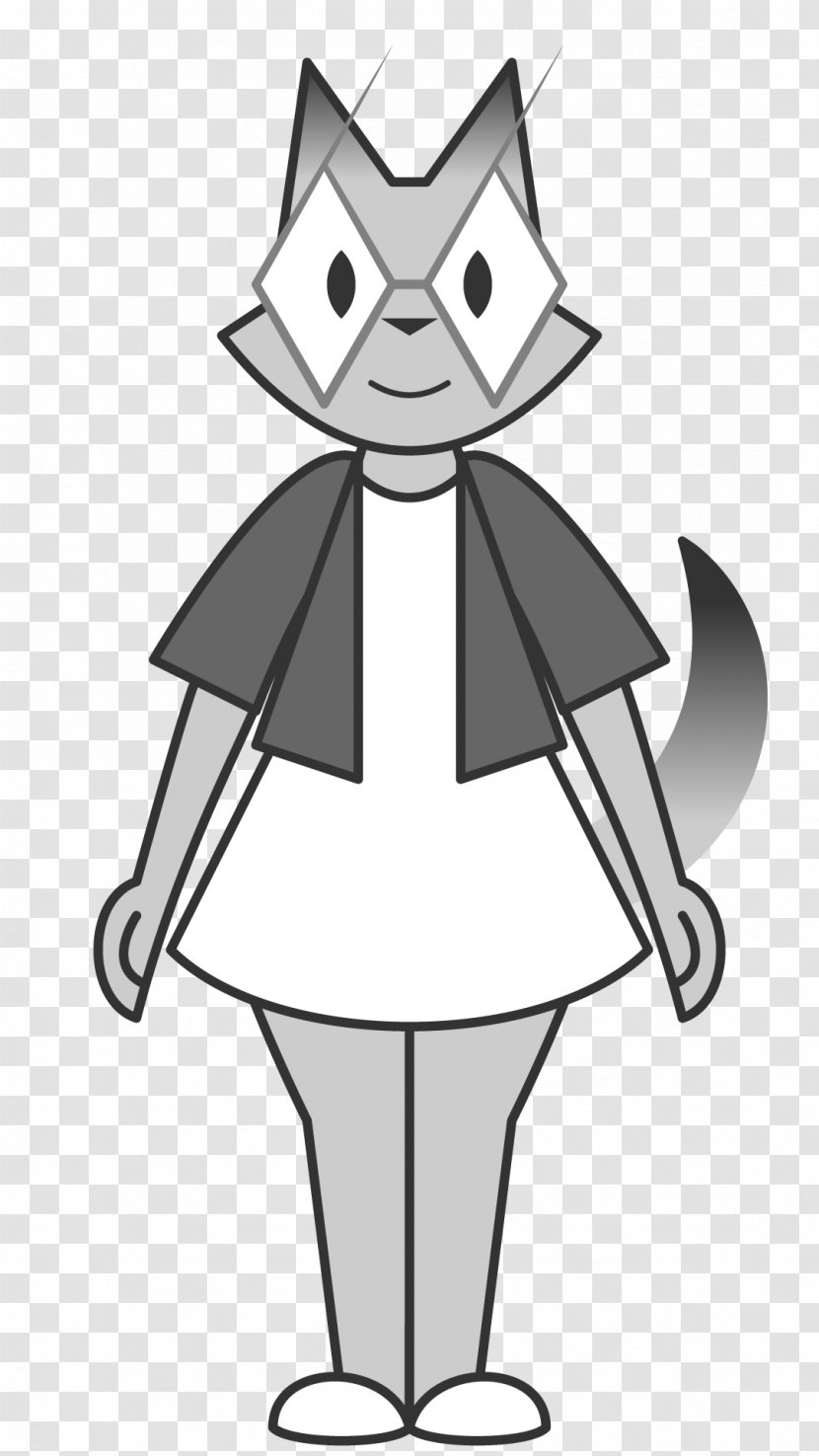 Line Art White Cartoon Character Clip - Black Transparent PNG