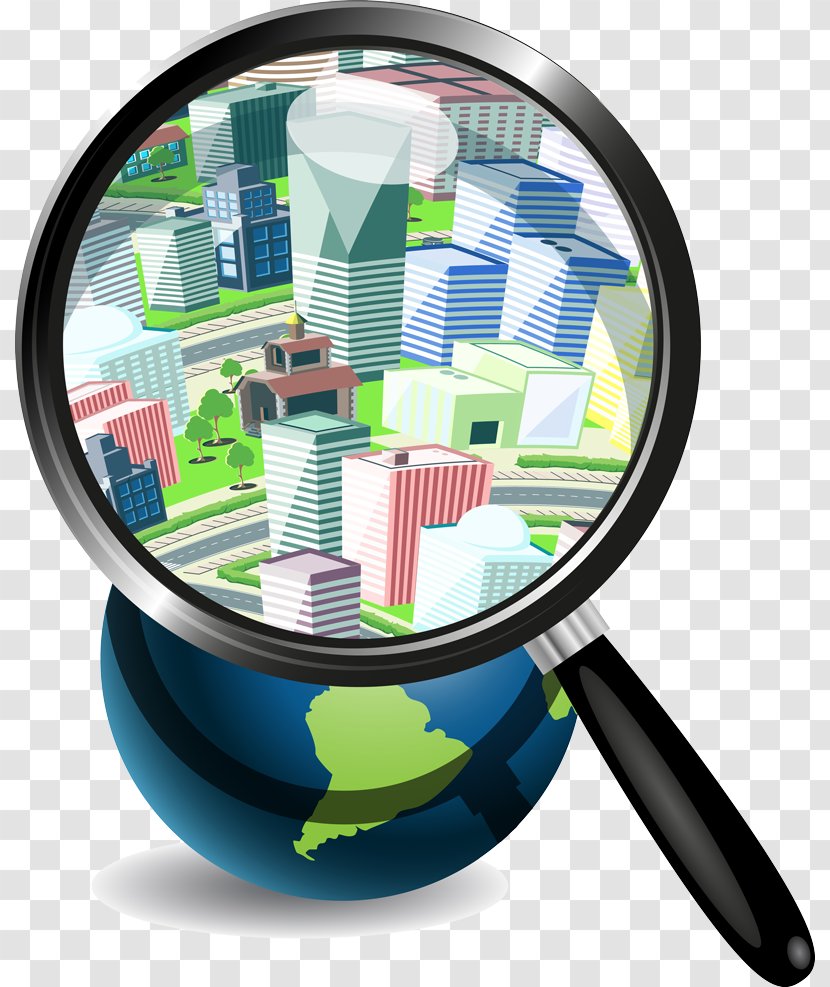 Globe Magnifying Glass Clip Art - Royaltyfree Transparent PNG