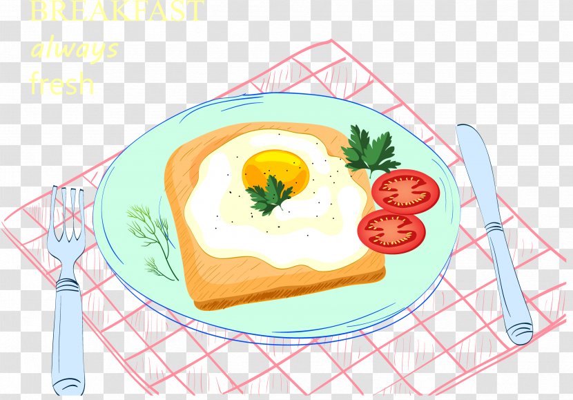 Coffee Toast Full Breakfast Fried Egg - Food Transparent PNG