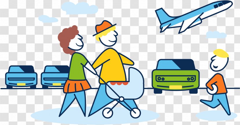 Park Cartoon - Airport - Vehicle Interaction Transparent PNG