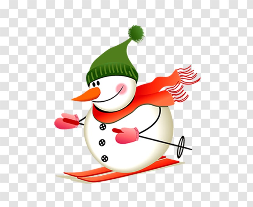 Skier Skiing Clip Art - Fictional Character - Snowman Transparent PNG