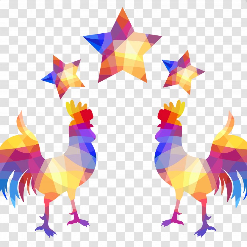 Geometric Shape Rooster Geometry - Symbol - Cock Transparent PNG