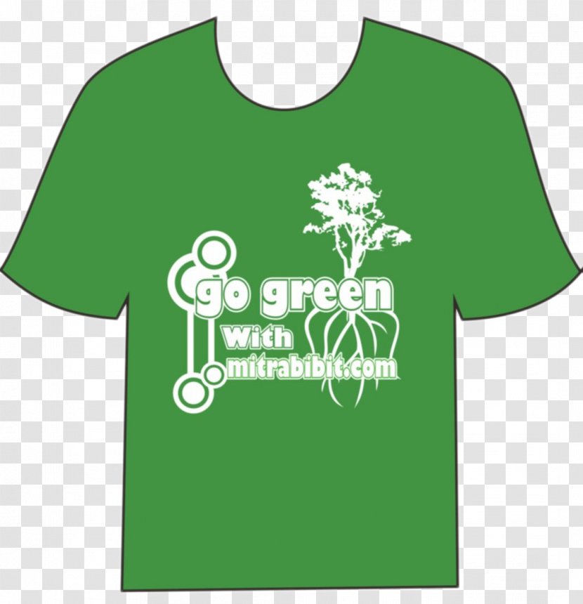 T-shirt Green Sleeve Tops - Text Transparent PNG