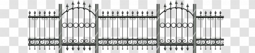Fence Gate Einfriedung Balaustrada - Black And White Transparent PNG
