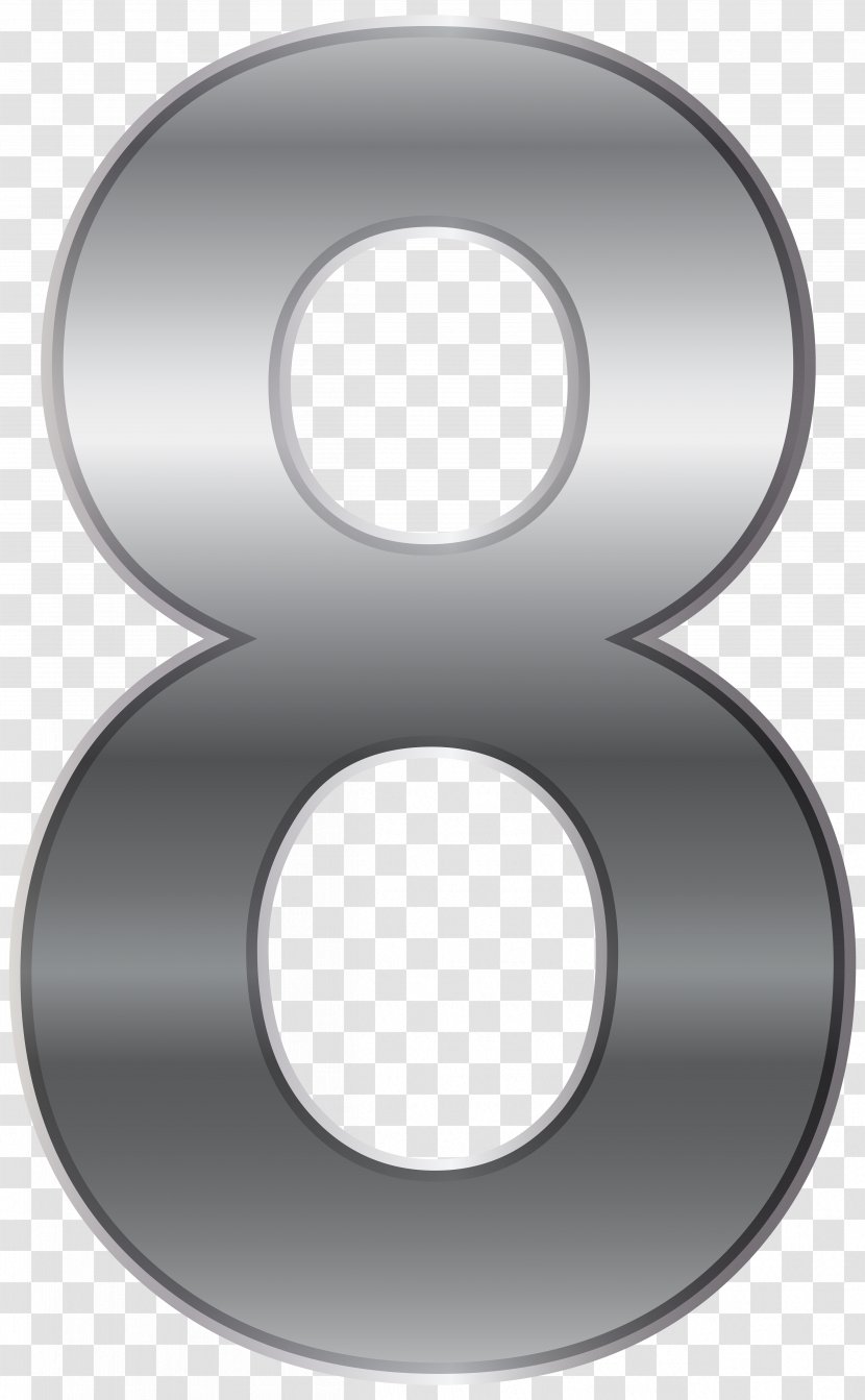 Download Clip Art - Number - Silver Eight Transparent Image Transparent PNG