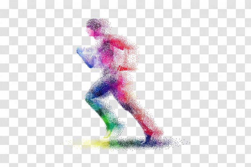 The Color Run Running - Magenta - Colorful Silhouette Transparent PNG