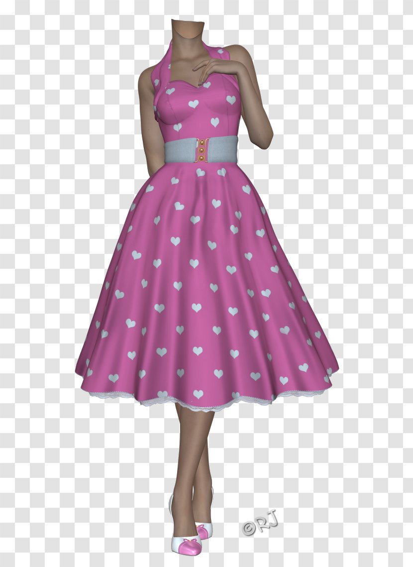 Polka Dot Costume Design Cocktail Dress Transparent PNG