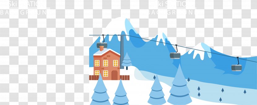 Cable Car Skiing Graphic Design Ski Resort - Technology - Vector Transparent PNG