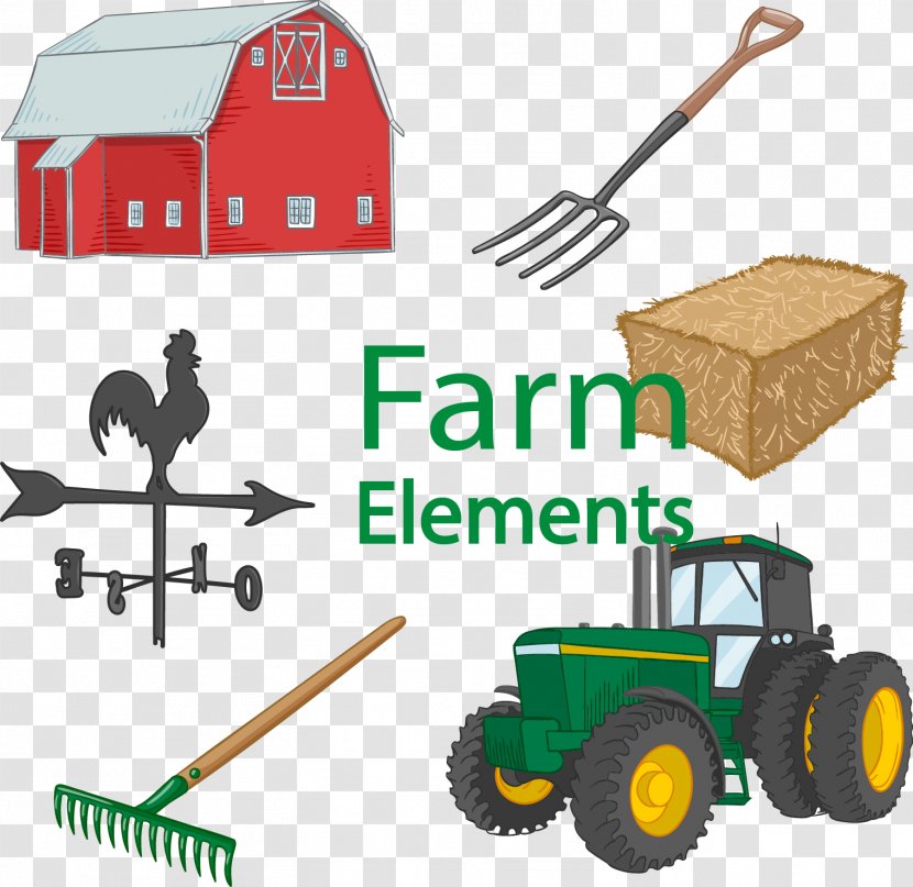 Farm Agriculture Tractor - Agricultural Machinery - Vector Hand-drawn Hay Transparent PNG