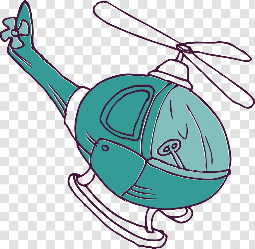 Cartoon Helicopter Airplane - Animation - Vector Transparent PNG