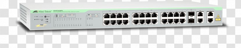 Network Switch Fast Ethernet Allied Telesis Tele.48x10/100 + 2xSFP Smart 2xG AT-FS750/52 Transparent PNG