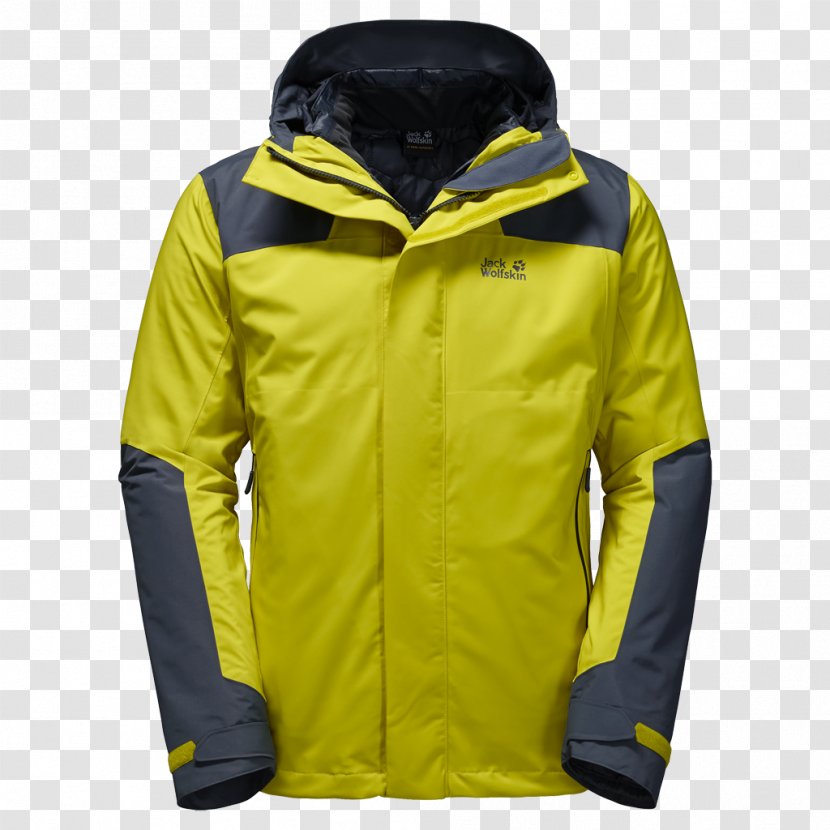 Jacket T-shirt Jack Wolfskin Clothing Hoodie - Yellow Transparent PNG