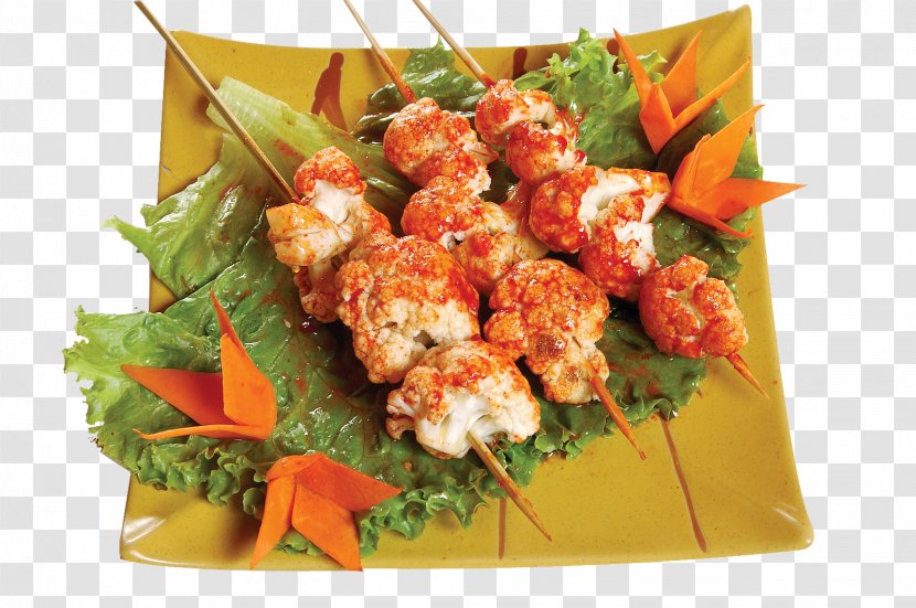 Chinese Cuisine Barbecue Grill Kebab Chuan Skewer - Cauliflower Skewers Transparent PNG