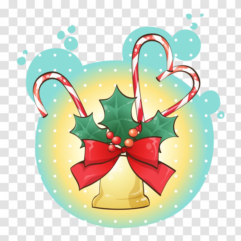 Christmas Decoration Card - Holly - Bow And Leaves Transparent PNG