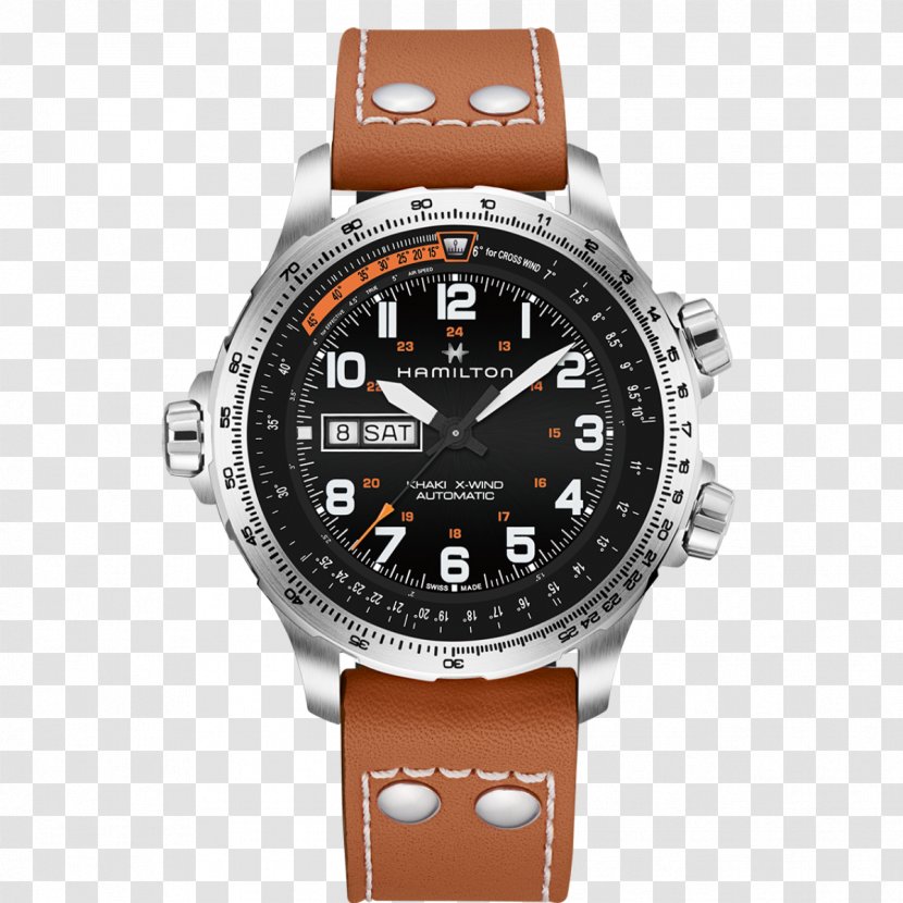 Hamilton Watch Company Men's Khaki Aviation X-Wind Auto Chrono Strap Automatic Transparent PNG