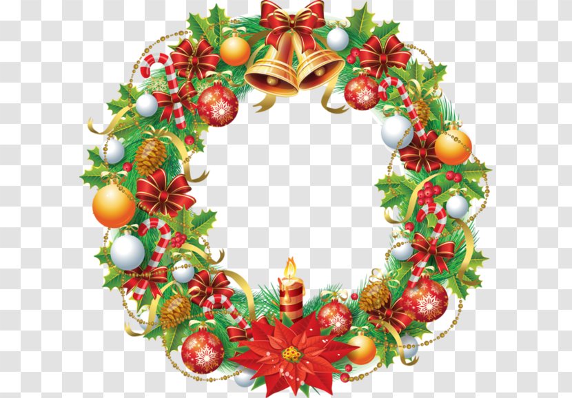 Christmas Ornament Wreath Card Clip Art - Garland Transparent PNG