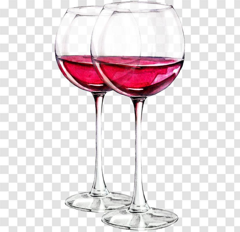 Wine Glass Red Drink - Watercolor Drinks Transparent PNG