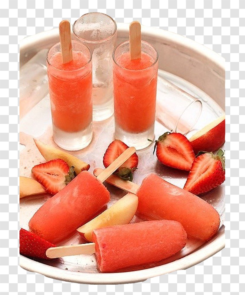 Ice Cream Cocktail Fizz Vodka Soft Drink - Juice - Homemade Strawberry Popsicle Transparent PNG