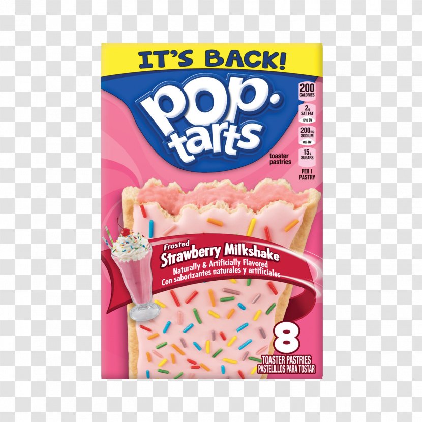 Kellogg's Pop-Tarts Ice Cream Shoppe Frosted Strawberry Milkshake Toaster Pastries Pastry Frosting & Icing - Milk Transparent PNG