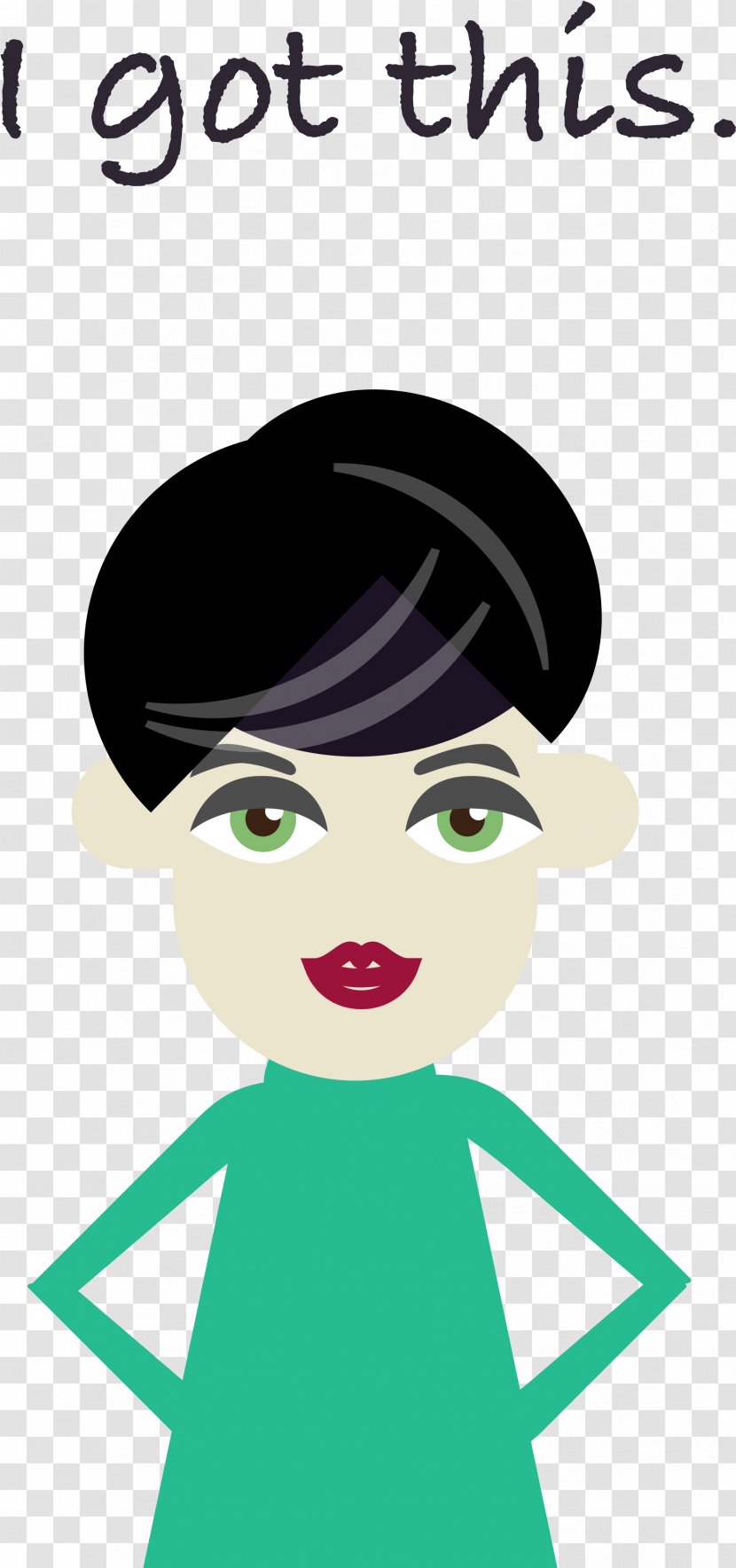 Woman Hair - Black - Smile Style Transparent PNG