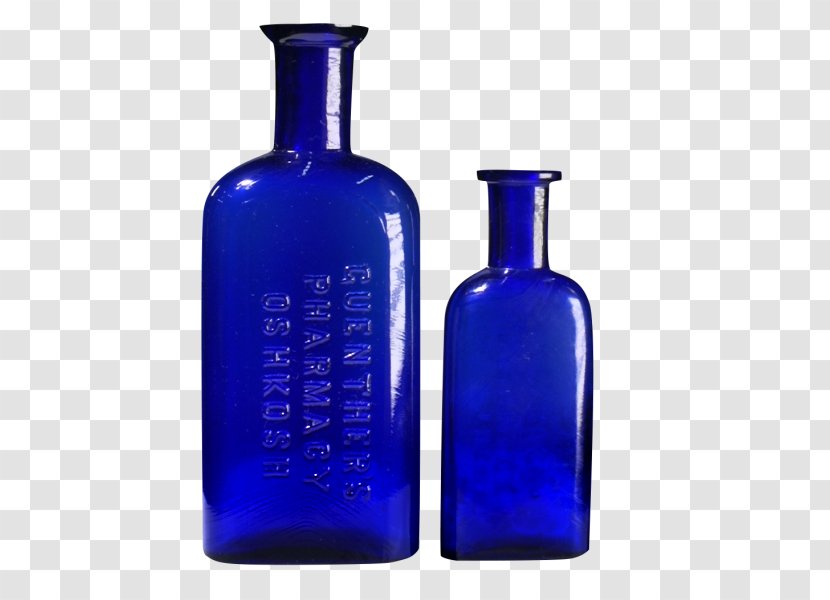 Oshkosh Glass Bottle Cobalt Blue - Navy Transparent PNG