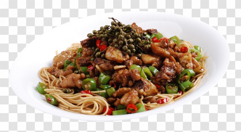 Lo Mein Chow Yakisoba Chinese Noodles Fried - Thai Food - Double Pepper Chicken Transparent PNG