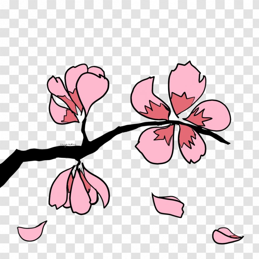 Cherry Blossom Branch Flower Clip Art - Sakura Tree Transparent PNG