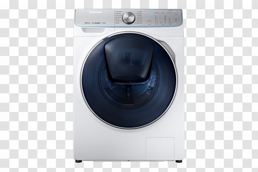 Samsung WW8800 QuickDrive Washing Machines Home Appliance - Silver Grey Machine Transparent PNG