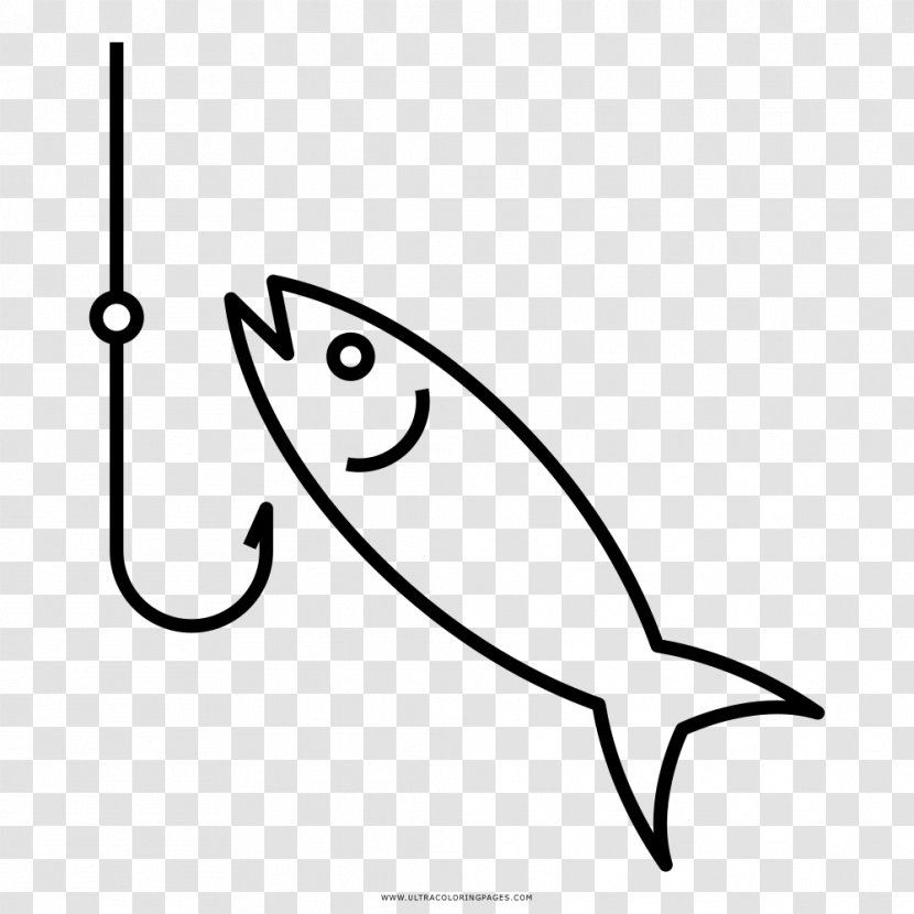 Coloring Book Fishing Rods Drawing Angling - Line Art - Pescador Transparent PNG