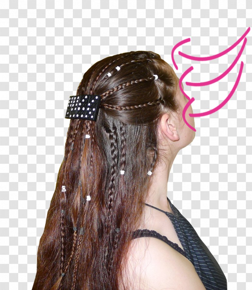 Long Hair Tie Braid Headpiece Transparent PNG