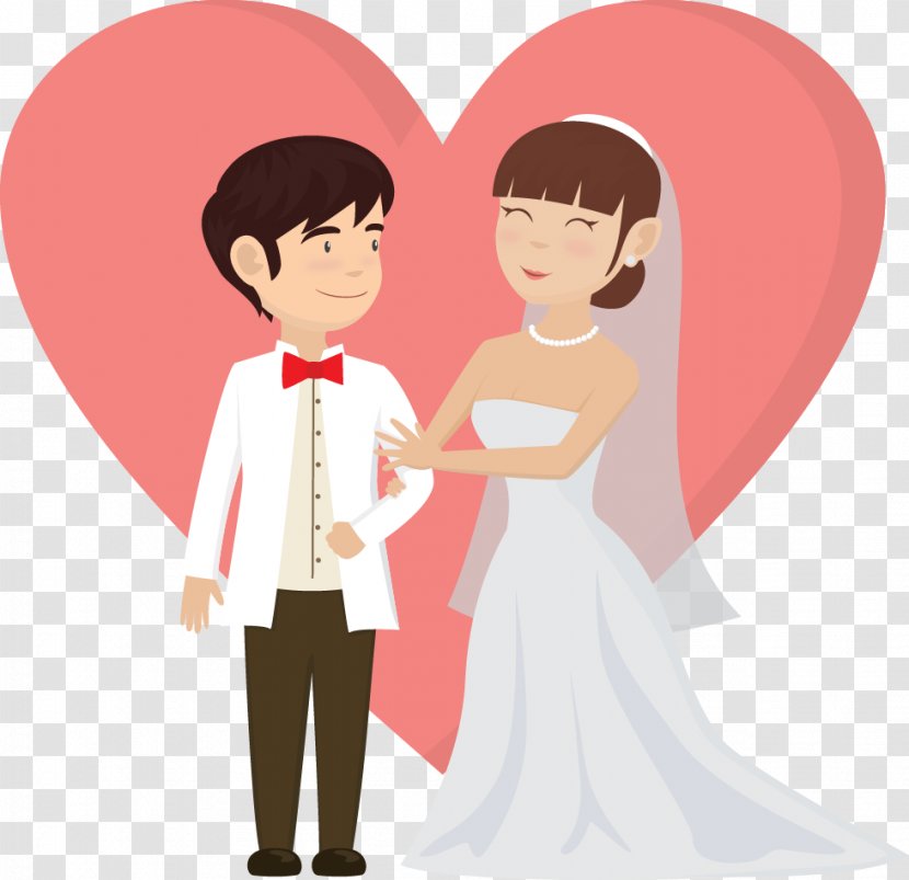 Marriage Couple Echtpaar Romance - Silhouette - Vector Painted Bride And Groom Transparent PNG