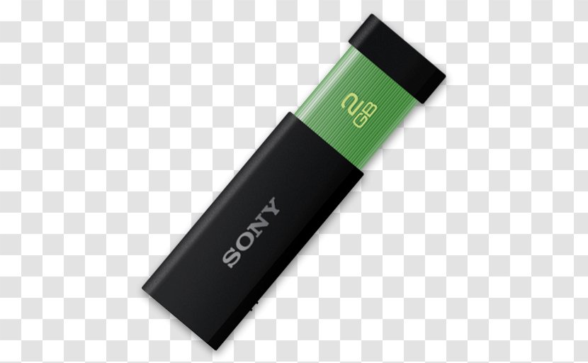 USB Flash Drive Download - Data - Painted Green Transparent PNG