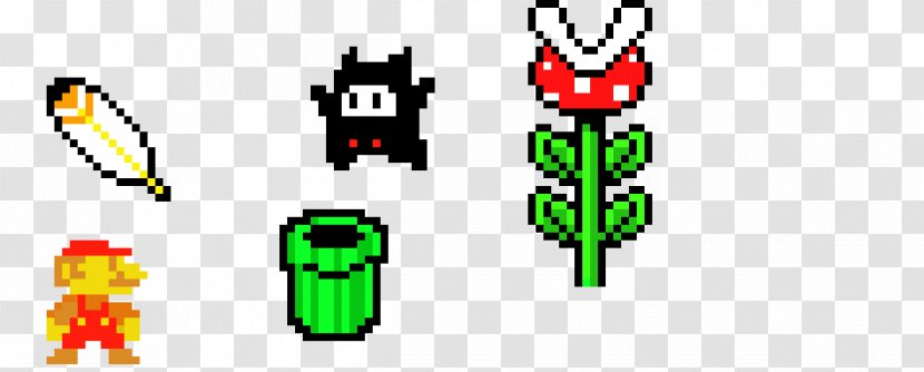 Piranha Plant Line Clip Art - Super Mario Sprite Transparent PNG