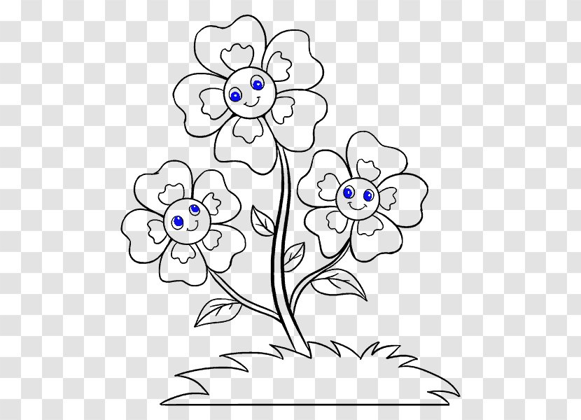 Drawing Cartoon Flower Sketch - Heart - Draw Transparent PNG