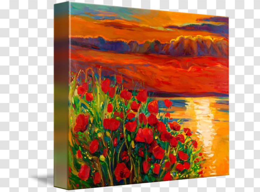 Painting Acrylic Paint Canvas Art - Poppy Field Transparent PNG