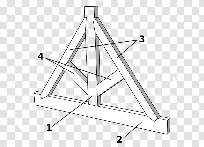 Timber Roof Truss King Post - Rafter - Trusses Transparent PNG