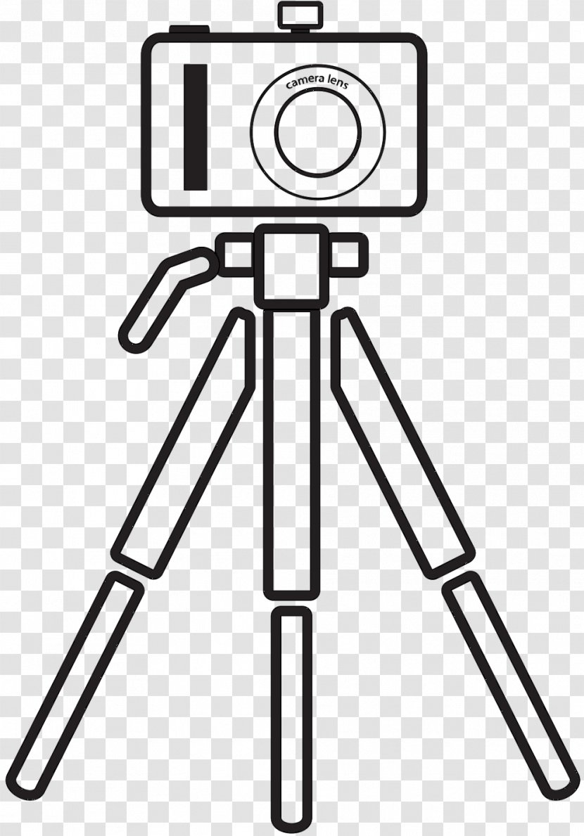 Camera Adobe Photoshop Design Tripod - Line Art - Black Transparent PNG