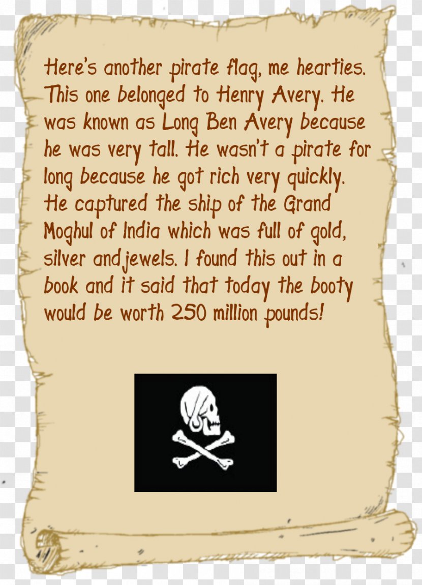 Flag Pirate Canvas Font Skull - Henry Avery Transparent PNG