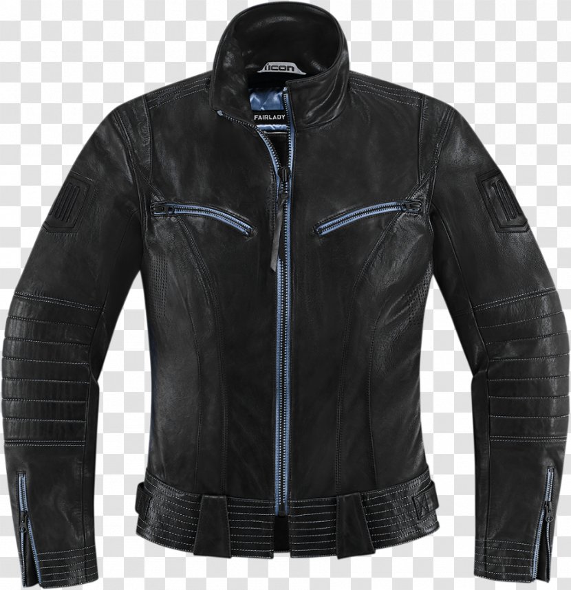 Leather Jacket Coat Motorcycle - Lining Transparent PNG