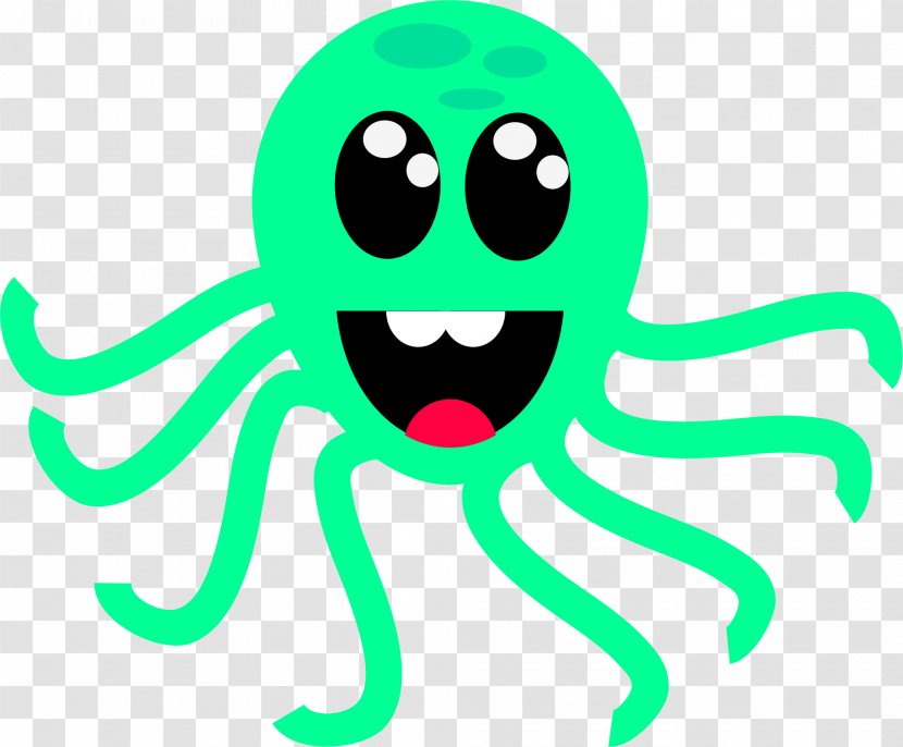 Octopus Green Smiley Line Clip Art - Organism - Well Transparent PNG